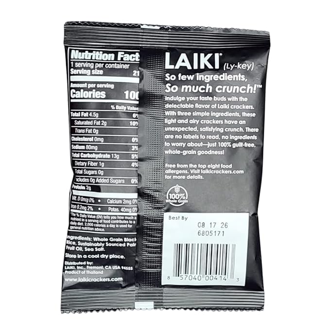 Gluten Free Rice Crackers - Black | Low Sodium Healthy Snack | Vegan SEED-OIL FREE Snack | NON-GMO | GF Snack for Adults | Diabetic Friendly | Gluten Free Variety Pack | Clean & Vegan | Party Snack | Pack of 30