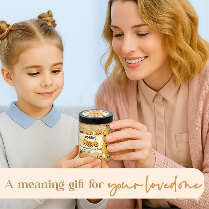 60 Positive Nuggets Card Jar, Affirmation Cards For Women, Men, Teens, Emotional Support Nuggets, Chicken Nuggets, Chicken Nuggets Gifts, Chicken Nugget Bracelet, Teen Girl Gifts Trendy Stuff