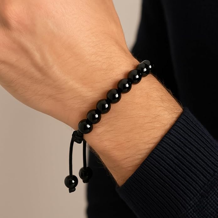 Energy Protection Crystal Handmade Adjustable Bead Bracelet Perfect for Men, Women’s Gift - Gemstone Healing Stretch Bracelet Pulsera Para Hombre Mujer Stocking Stuffer