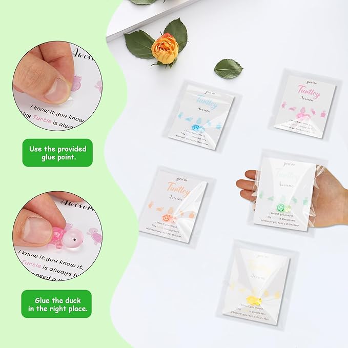 50 Set Employee Appreciation Gifts Bulk, You're Turtley Awesome Inspirational Turtle Gift - Glow in the Dark Mini Turtles with Greeting Cards - Appreciation Gifts for Staff, Volunteer, Teacher