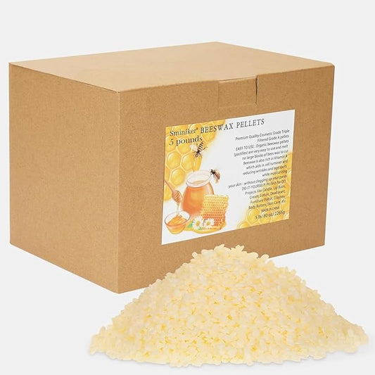 5LB Beeswax Pellets Beeswax for Candle Making Beeswax Pellets for Skin Beeswax Beads Beeswax Bulk Beeswax for Lotion Making for DIY and Craft Project