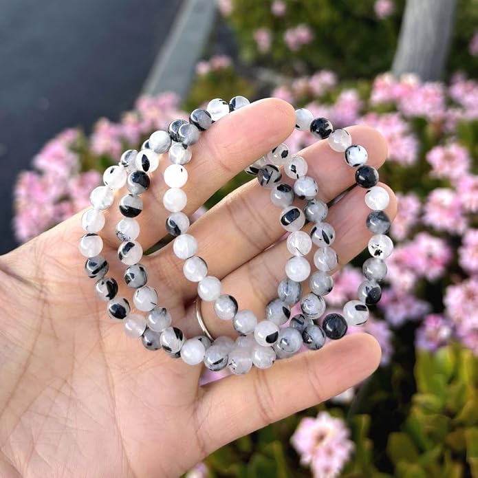 Adabele 1pc Natural Stretch Gemstone Bracelet 6mm (0.24 Inch) Bead 7" 7.5" 8 inch Healing Crystal Quartz Energy Chakra Jewelry Women Birthday Gift
