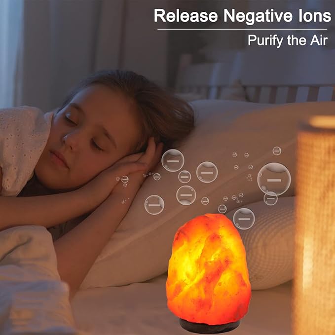 FANHAO Himalayan Salt Lamp with 8 Colors Changing, 100% Natural Crystal Salt Light Glow Hand Crafted Night Light for Lighting, Decoration and Gift