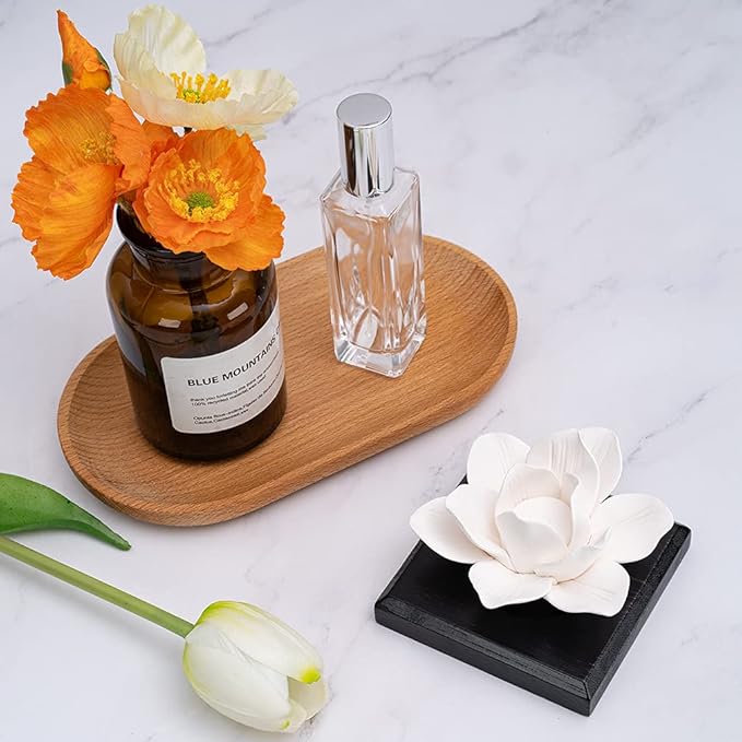 Lotus Flower Styling Essential Oil Diffuser Stone, Non-Electric, Handmade Products, Decorative Tabletops, Car Decoration Ornaments (Essential Oils Not Included)