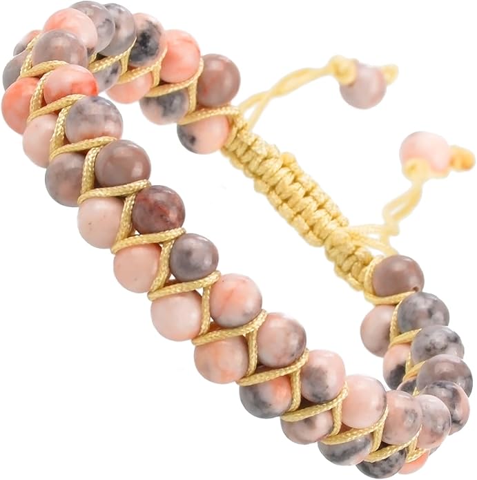 MASSIVE BEADS Double Layer Natural Chakra Healing Power Crystals Macrame Bracelet Yoga Stone Beads Gemstone Meditation Relax Anxiety Bangle for Unisex Women Men