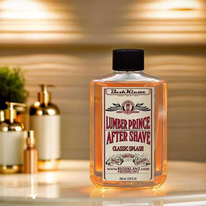 BushKlawz Classic Refreshing Cooling Soothing Barbershop After Shave Lotion Balm Toner Splash Lumber Prince Satisfy all Types of Viking Cannon Black Prime AfterShave Tonic Cologne