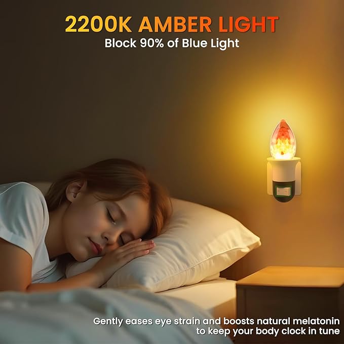 3W LED Salt Lamp Light Bulbs E26 B11 Candle Bulb 2200K Warm Amber Pink Night Light Bulb, Himalayan Salt Lamp,Non-dimmable for Decorative Lighting,Living Room Bedroom-2pack