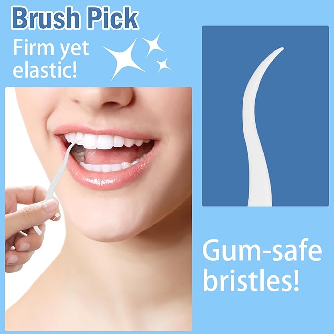 Dental Floss Picks 300ct - Dentist-Approved Double Clean Flossers with Toothpick | Extra Strong Floss & Built-in Pick | Ergonomic Handle for Teeth & Gums | Portable for Kids & Adults