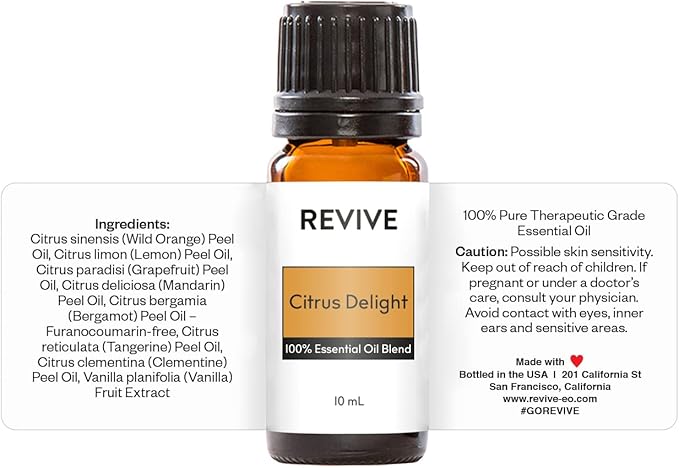 Citrus Delight Essential Oil Blend by Revive Essential Oils - 100% Pure Therapeutic Grade, for Diffuser, Humidifier, Massage, Aromatherapy, Skin & Hair Care