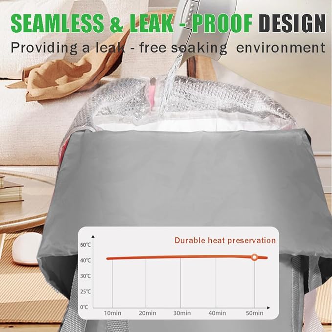 Collapsible Bucket for Soaking Feet,Portable Travel Foot Bath Tub,Fully Wrapped Knee Fumigation Foot Soaking Bath Basin,Foot Spa Bag for Outdoor Travel Camping Fishing