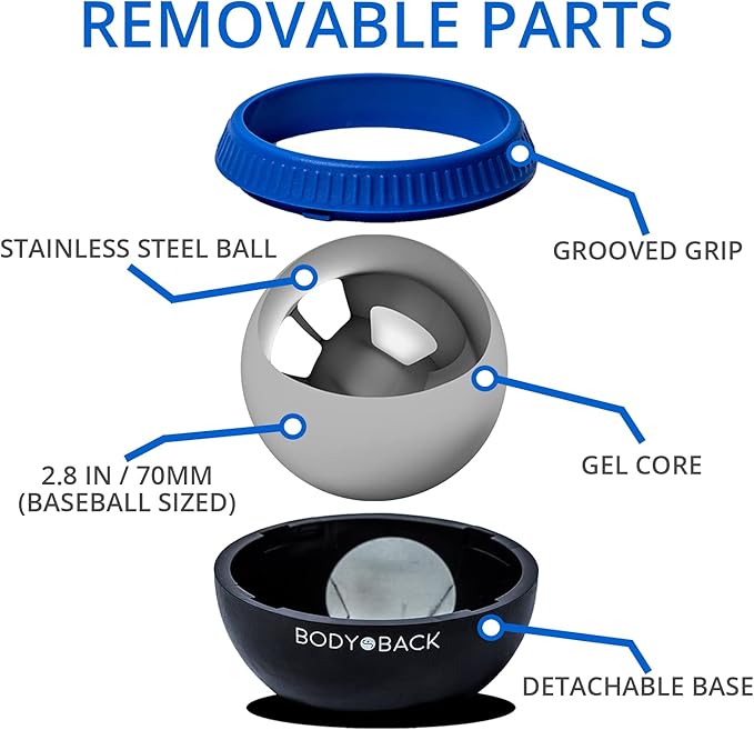 Body Back Glacier Ball - Cryosphere Therapy Massage Roller Ball, Ice Roller Ball, Cold Ball for Plantar Fasciitis Relief with Removable Ice Roller for Face or Lacrosse Ball Rolling