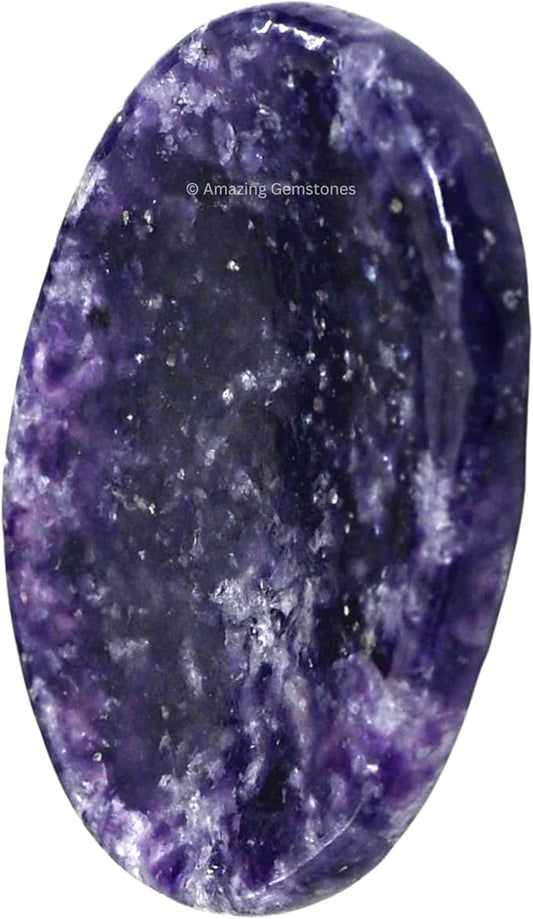 Amazing Gemstone Lepidolite Worry Stone Crystals and Healing Stones - Worry Stones for Stress Relief Gifts - Piedra Crystal Fidget for Meditation, Calming, Relaxation -