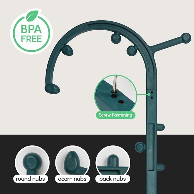 HuBDIC HubiCare Massage Stick, Trigger Point Cane, Body Deep Tissue, Handheld Back, Neck, Shoulder, Leg and Feet, Muscle Release Tool Self Massage Hook Cane for Women & Men (Dark Green)