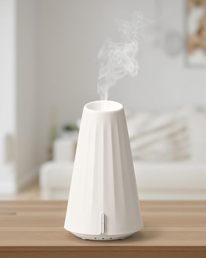 120ML Essential Oil Diffuser,Plastic USB-Power Aromatherapy Diffuser with 3 Timer Settings, Ultrasonic Quiet Operation, Sleep Helper & Dimmable Night Light for Large Room