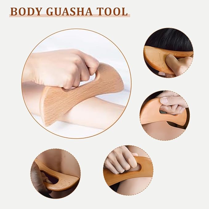 3PCS Wood Therapy Massage Tools, Lymphatic Drainage & Body Sculpting Wooden Massager, Maderoterapia Anti-Cellulite Tool for Deep Tissue Massage, Pain Relief & Muscle Recovery