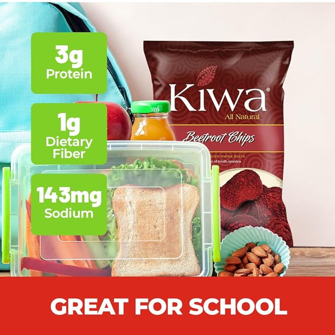 KIWA Beet Chips - Healthy Veggie Snacks - Vegetable Snacks for Kids & Adults - Deliciously Crunchy Kettle-Cooked Chips - Gluten-Free & Non-GMO (2 Individual Snacks Pack)
