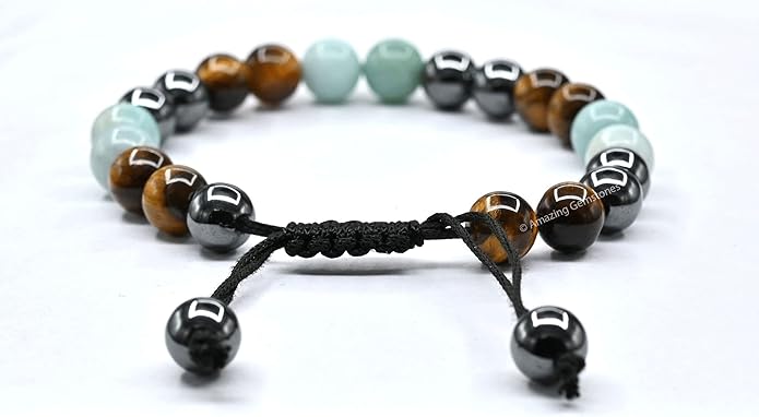 Natural Healing Crystal Bracelet for Women - Mens Bracelet Energy Balancing Gemstones Set - Adjustable Stone Bead Bracelet for Men and Women - Chakra Crystal Therapy Accessory, Meditation