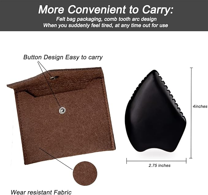 Gua Sha Facial Massage Tools, BianStone Traditional Face & Body Massage Tool, Lymphatic Drainage Face Sculpting Tool, The Newly Upgraded Unique Tooth Edge