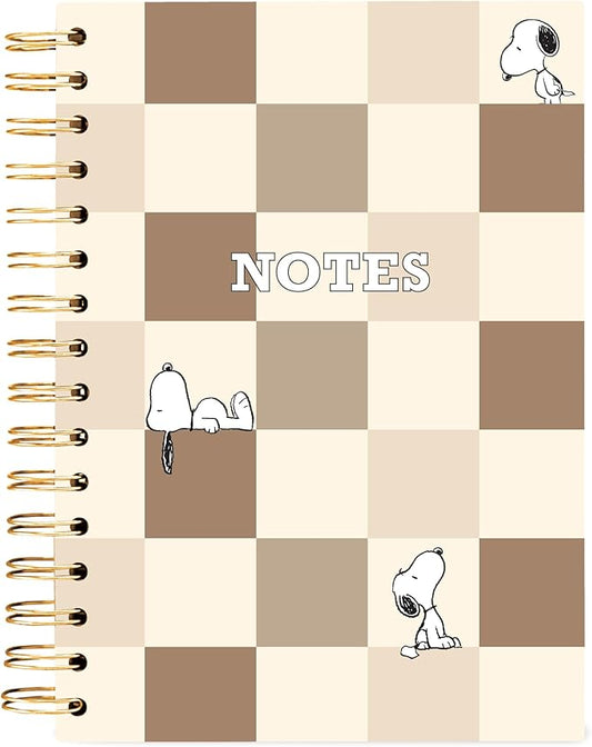 Graphique Snoopy Hardbound Spiral Journal, 160 Ruled Pages Hard Cover Notebook, Diary, Lists, Record Month and Date, Premium Paper, 6” x 8”