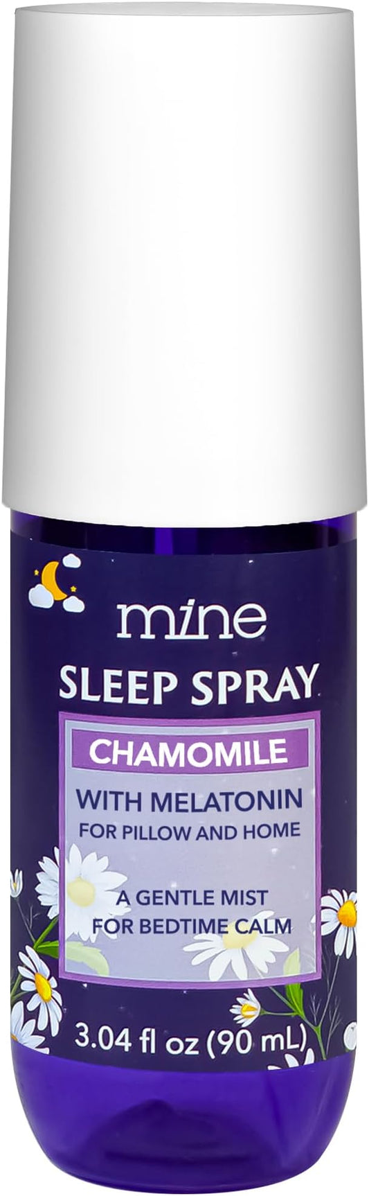 Chamomile Inspired Sleep Spray with Melatonin – Natural Pillow Mist for Relaxing Sleep, Calming Bed Spray for Adults, Blend of Lavender & Cedarwood Pillow Mist