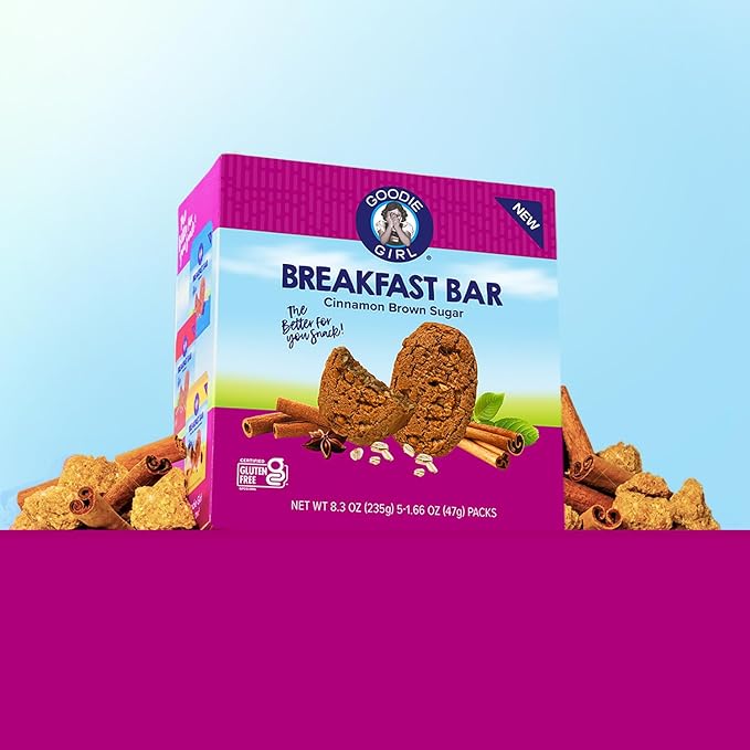 Goodie Girl Soft Breakfast Bar, Cinnamon Brown Sugar | Baked, Chewy, Gluten Free (3 Pack)