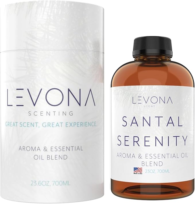 Levona Scent Essential Oils - Scents for Home, Hotel & Office Use - Perfect for Home Diffuser & Humidifiers - Aroma Fragrance Oil, Ideal for Massage, Relaxation, and Spa - Santal Serenity, 700ml