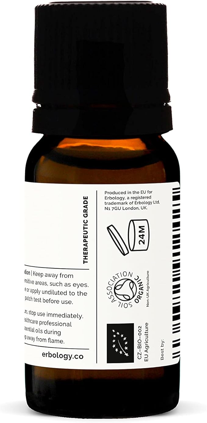 Erbology Organic Pure Lavender Essential Oil 0.34 fl oz - Small Batch - Sustainably Sourced Straight from Farm in Provence, France