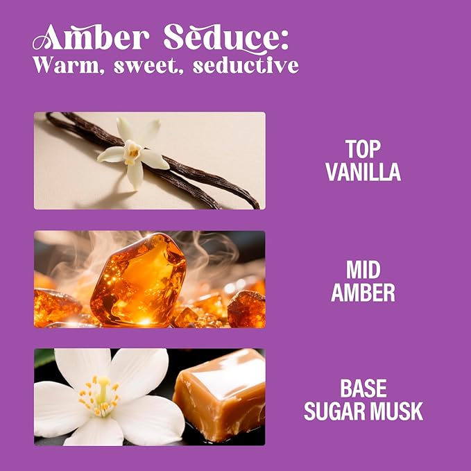 Body Spray for Women, Amber Seduce, Diamond embellished Fragrance Mist, 3.4 fl oz