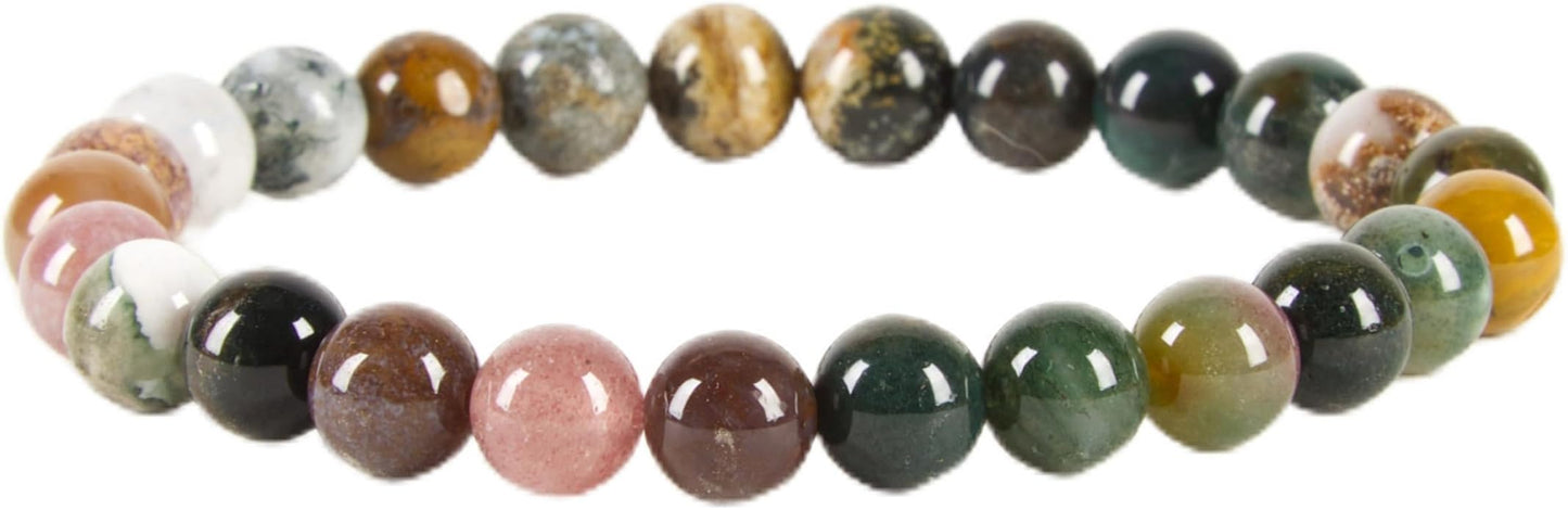 Cherry Tree Collection - Small, Medium, Large Sizes - Gemstone Beaded Bracelets For Women and Men - 8mm Round Beads
