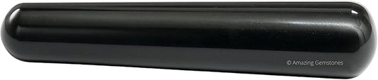 Amazing Gemstone Black Tourmaline Crystal Wand Massage Stick - Pelvic Wand Gua Sha for Adults - Crystals and Healing Stones Massage Wands for Adults Gifts (Smooth)