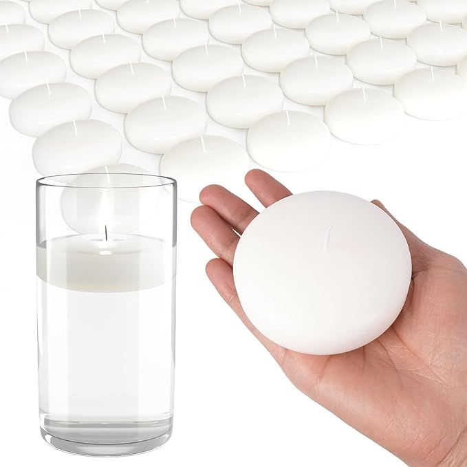72 Floating Candles, 3 inches in Height, 0.8 inches in Width, Burning for Approximately 8-10 Hours, odorless and smokeless, Emitting Warm Light, Adding a Romantic Atmosphere to You and Your Family