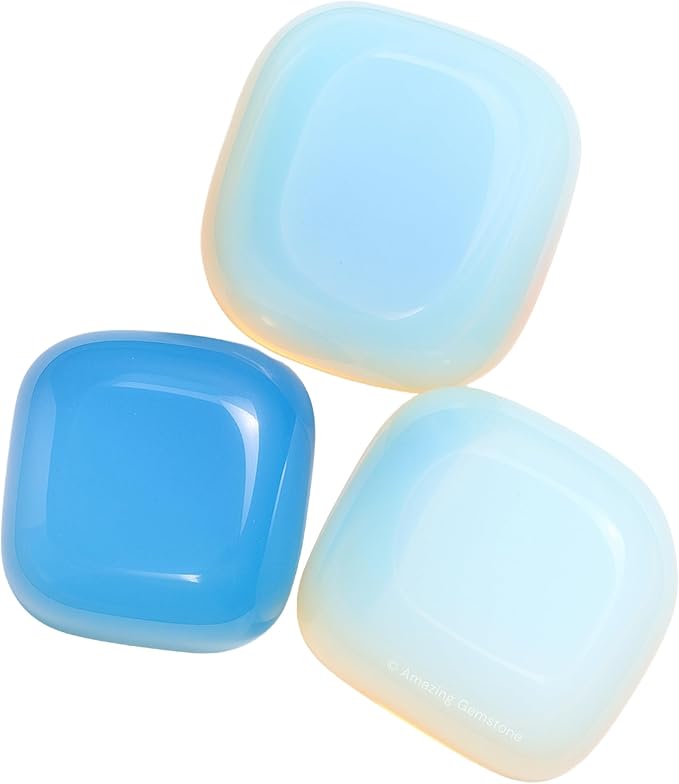 Amazing Gemstone Opalite Crystals&Healing Stones Tumbled - 1 oz Opalite Stone Gem Stones, Healing Stones for Energy Balance, Stress Relief - Premium Polished Gems Rocks for Meditation & Wellness