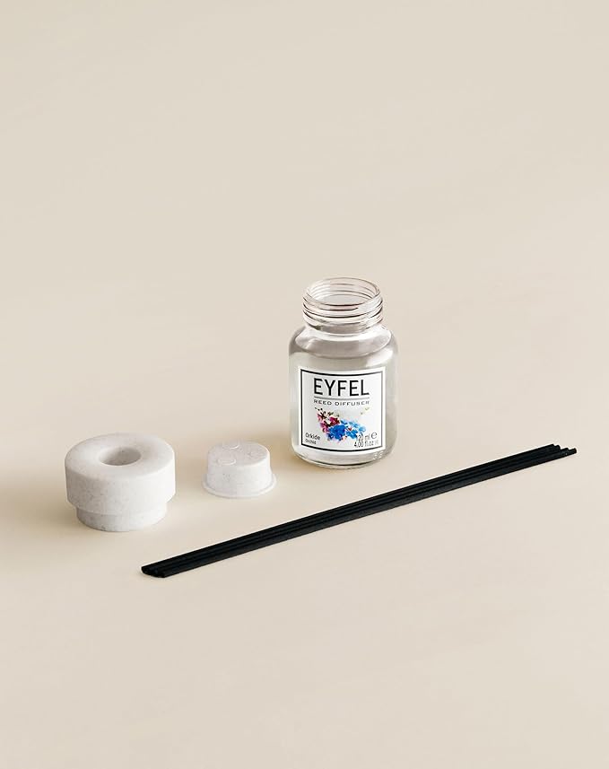 EYFEL Reed Diffusers for Home – Orchid Reed Diffuser Set 4.05 fl oz Oil Diffuser Sticks, Bathroom Diffuser, Home Fragrances, Scented Sticks, Home Décor