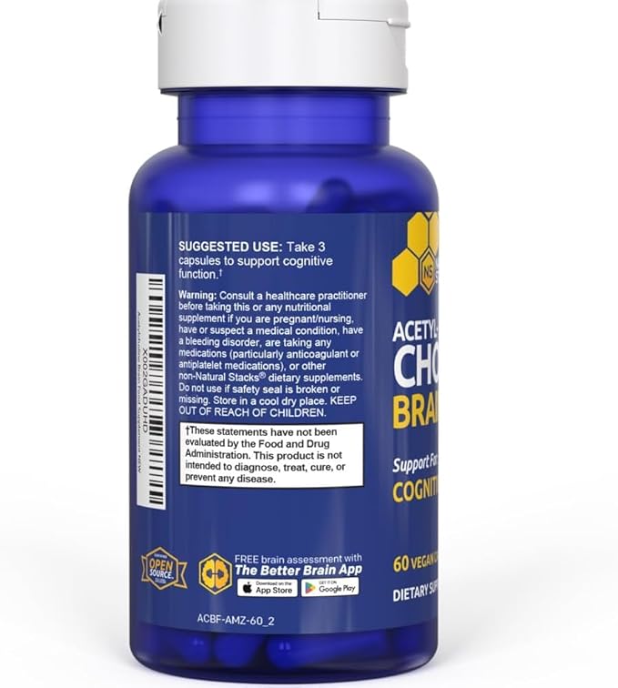 Acetylcholine Brain Food - Acetyl L-Carnitine & Alpha GPC Supplement - Supports Production of Acetylcholine - Neurotransmitter Supplement for Cognitive Function - 120 Capsules