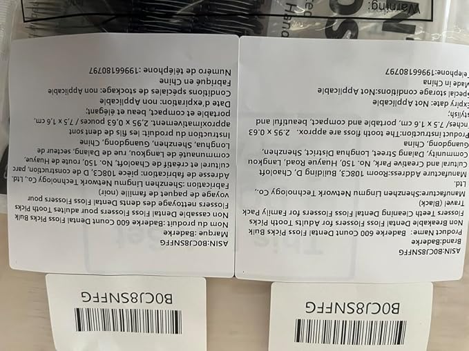 Baderke 600 Count Floss Picks Bulk Dental Flossers Picks for Adults Non Breakable Tooth Picks Flossers Teeth Cleaning Dental for Family Pack Travel(Black)