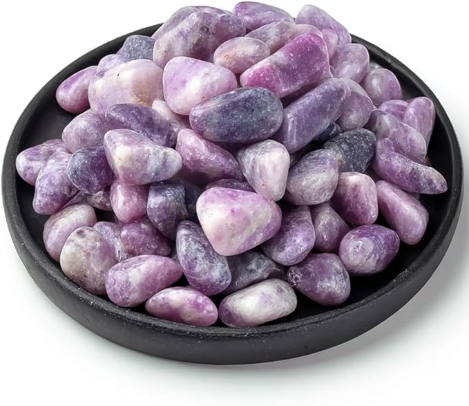Lepidolite Healing Crystal Stone Set - 24 Pieces, 0.6" Natural & Polished Stones for Healing, Meditation, Reiki, Chakra, Crafting & Decoration