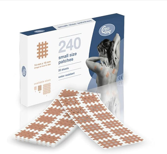 CrossLinq Acupressure Patches | Acupuncture Patch for Scars & Muscle Pain | Crosshatch Pain Patches | Non-Elastic Crosspatches | Small | (Pack of 240)
