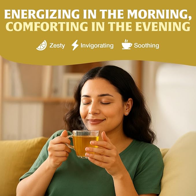 HANDPICK, Lemon Ginger Herbal Tea - 100 Pyramid Tea Bags | 100% Natural Ingredients, Tasty & Citrusy Hand-made Blend of Lemon & Ginger | Caffeine Free, Gluten Free | No Artificial Ingredients