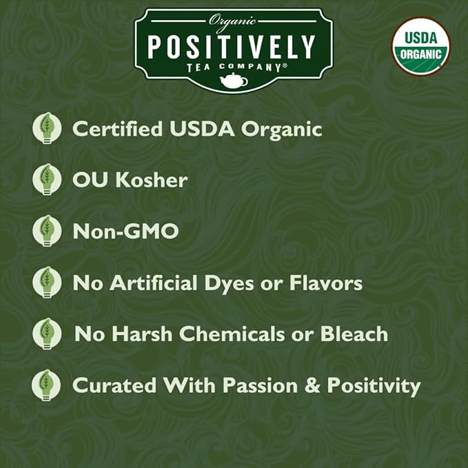 Organic Positively Tea Company, Spearmint Green Tea Bags, 20 Count