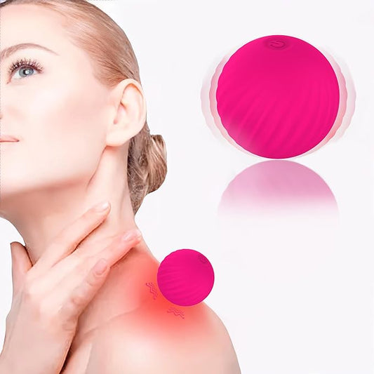 Handheld Portable Massage Electric Vibrating Waterproof Balls for Myofascial Release, Trigger Point Therapy, Muscle Knots, and Yoga Therapy, Pain Relief & Muscle Recovery. (Rose Red)
