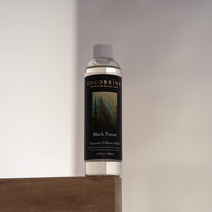 COCORRÍNA Reed Diffuser Refill - Black Forest 6.7 oz. Scented Oil for Reed Diffuser Home Fragrance for Bedroom, Bathroom Home Decor