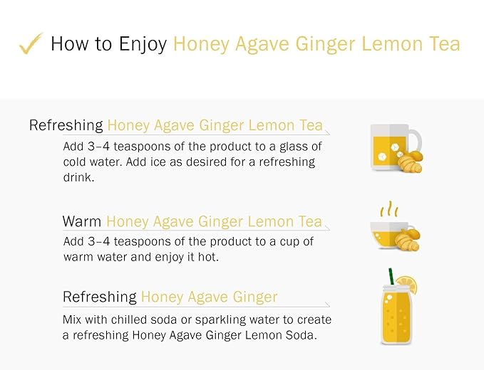 Damtuh Agave Ginger Lemon Tea – Natural Flavor, No Artificial Ingredients, Perfect for Hot or Iced Tea, Jam, or Salad Dressing – 2.2lb, 1000g (Pack of 1)