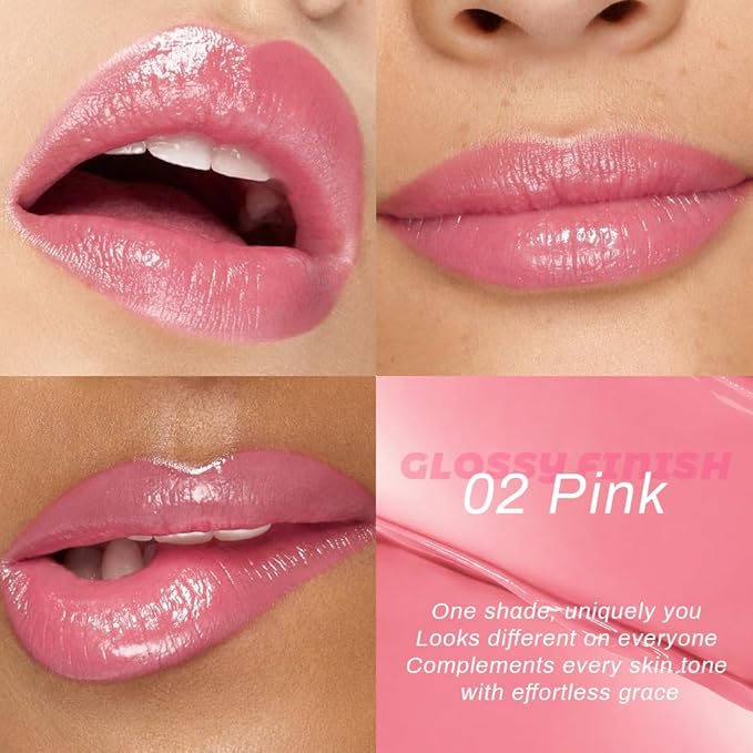 evpct 2Pcs Dusty Pink Honey Lipstick Tinted Lip Balm, Sheer Hydrating Shine Tinted Lipstick for Women, Moisturizing Lip Color, Nourishing Tinted Lip Balm Plumper Gloss Stain, Glossy Shiny Finish