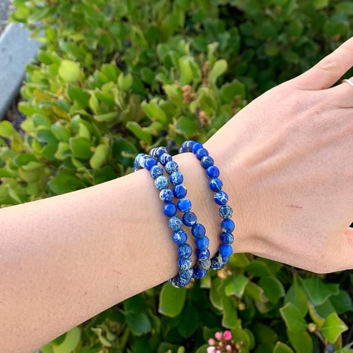 Adabele 1pc Natural Stretch Gemstone Bracelet 6mm (0.24 Inch) Bead 7" 7.5" 8 inch Healing Crystal Quartz Energy Chakra Jewelry Women Birthday Gift