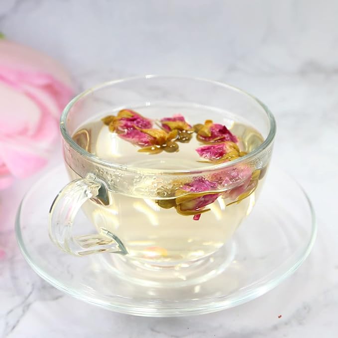 FullChea - 100% Pure Natural Dried Rose Buds - 4oz/114g - Premium Food-grade Fragrant Rosebuds Dried Flowers - Perfect Choice For Rose Tea, Baking, Crafting, Soap Making (Pack of 2)