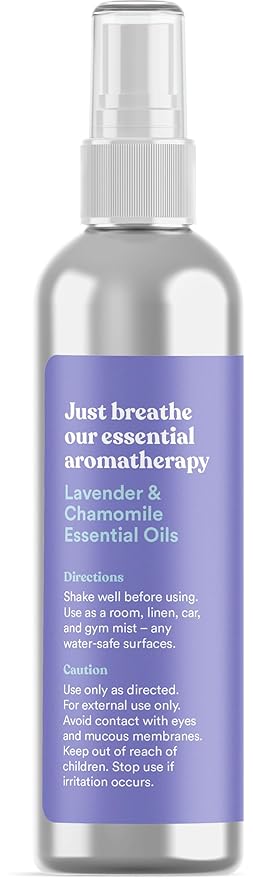 ASUTRA Multi-Use Essential Oil Aromatherapy Pillow Spray (Lavender & Chamomile), 4 fl oz Aluminum Bottle – Mist for Face, Body, Rooms & Linens – Car, Fabric, and Bathroom Freshener