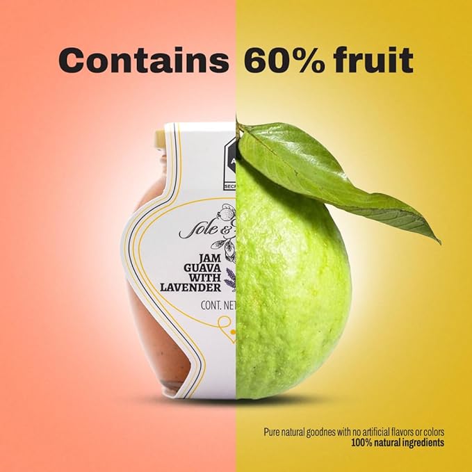 Gourmet Guava Jam with Mint 14 oz, Organic Fruit Preserves Jam, Natural Fruit Spread Mermelada de Guayava Perfect for Toast, Bagels, Breakfast, and Dessert