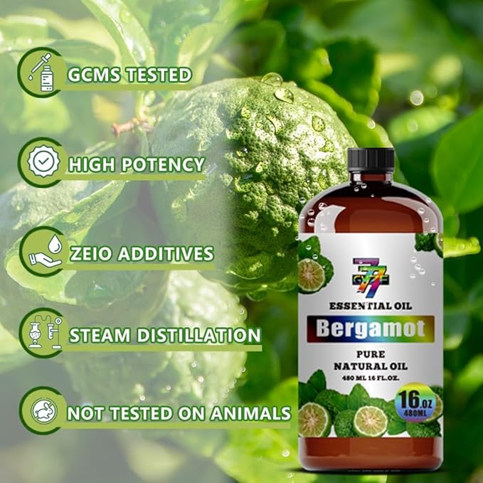 Bergamot Essential Oil(16oz / 480ml) - Bergamot Oils Used in diffusers, humidifiers, Home Baths, Cleaning Products, Yoga, DIY Soaps and DIY Scented Candles