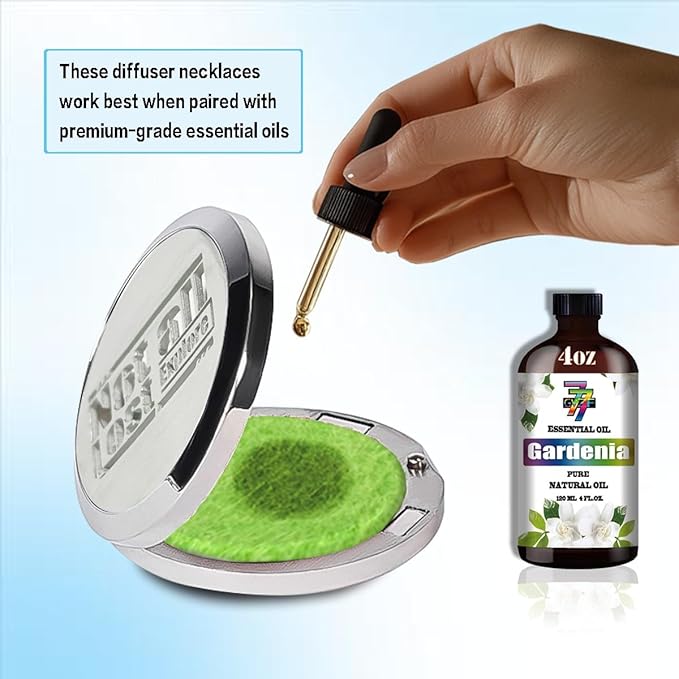 Aromatherapy Diffuser Necklace-Alphabet Essential Oil Necklace,Aromatherapy Diffuser Pendant for Men and Women,Portable,Suitable for Yoga,Meditation,Travel,Stress Relief Gift(Silver 30mm)