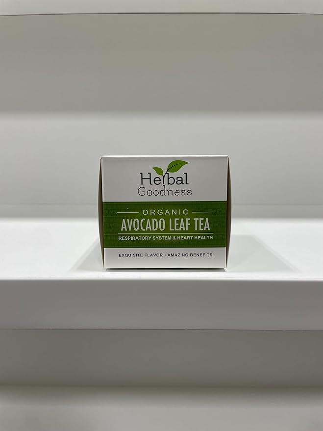 Avocado Leaf Tea - Organic Avocado Green Tea Bags Rich in Calcium, Nutrient Dense, Respiratory & Heart Support - 24/2g Tea Bags - Herbal Goodness